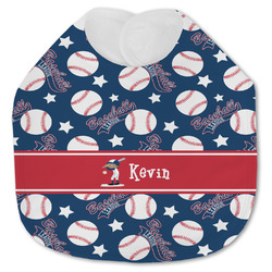 Baseball Jersey Knit Baby Bib w/ Name or Text