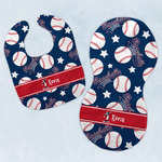 Baseball Baby Bib & Burp Set w/ Name or Text