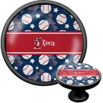 Baseball Cabinet Knob (Black) (Personalized)