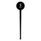 Baseball Black Plastic 4" Food Pick - Round - Single Pick