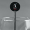 Baseball Black Plastic 5.5" Stir Stick - Round - Main