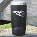 Baseball 20 oz Stainless Steel Tumbler - Black - Double Sided (Personalized)