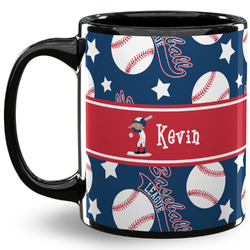 Baseball 11 Oz Coffee Mug - Black (Personalized)