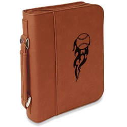 Baseball Leatherette Bible Cover with Handle & Zipper - Large- Single Sided