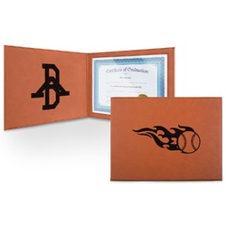 Baseball Leatherette Certificate Holder - Front and Inside (Personalized)