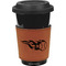 Baseball Cognac Leatherette Mug Sleeve - Front