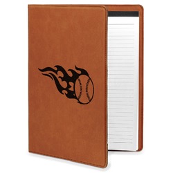 Baseball Leatherette Portfolio with Notepad - Large - Double Sided (Personalized)