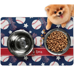 Baseball Dog Food Mat - Small w/ Name or Text