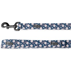 Baseball Deluxe Dog Leash - 4 ft (Personalized)