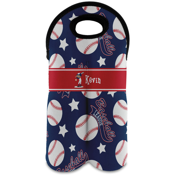 Custom Baseball Wine Tote Bag (2 Bottles) (Personalized)