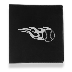 Baseball Leather Binder - 1" - Black (Personalized)