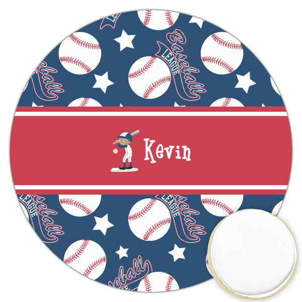 Custom Baseball Printed Cookie Topper - 3.25" (Personalized)