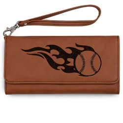 Baseball Ladies Leatherette Wallet - Laser Engraved