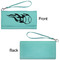 Baseball Ladies Wallets - Faux Leather - Teal - Front & Back View