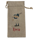 Baseball Large Burlap Gift Bag - Front (Personalized)