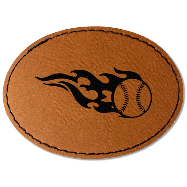 Custom Baseball Faux Leather Iron On Patch - Oval