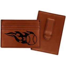 Baseball Leatherette Wallet with Money Clip