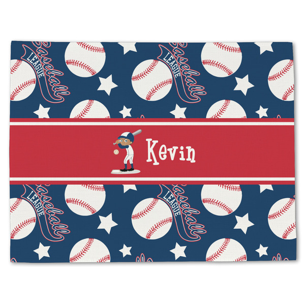 Custom Baseball Single-Sided Linen Placemat - Single w/ Name or Text