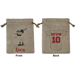 Baseball Medium Burlap Gift Bag - Front & Back (Personalized)