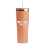 Baseball RTIC Everyday Tumbler with Straw - 28oz - Peach - Single-Sided