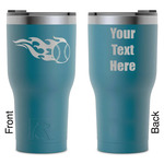 Baseball RTIC Tumbler - Dark Teal - Laser Engraved - Double-Sided (Personalized)