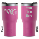 Baseball RTIC Tumbler - Magenta - Laser Engraved - Double-Sided (Personalized)