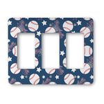 Baseball Rocker Style Light Switch Cover - Three Switch