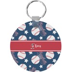 Baseball Round Plastic Keychain (Personalized)