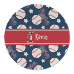 Baseball Round Linen Placemat - Single Sided (Personalized)