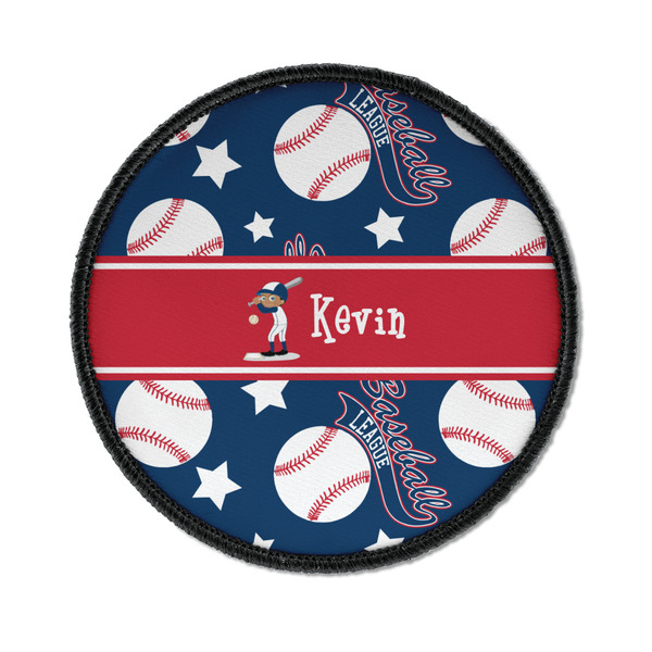 Custom Baseball Iron On Round Patch w/ Name or Text