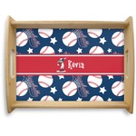 Baseball Natural Wooden Tray - Large (Personalized)