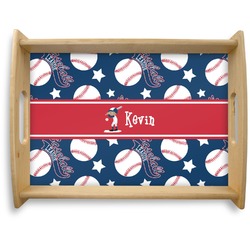 Baseball Natural Wooden Tray - Large (Personalized)