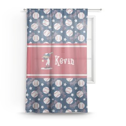 Baseball Sheer Curtain (Personalized)