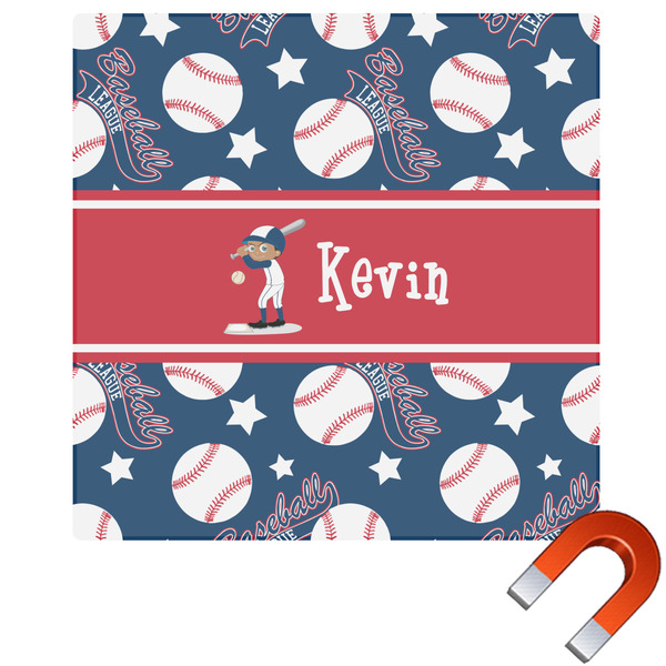 Custom Baseball Square Car Magnet - 6" (Personalized)