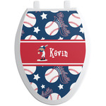 Baseball Toilet Seat Decal - Elongated (Personalized)