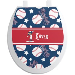 Baseball Toilet Seat Decal - Round (Personalized)