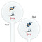 Baseball White Plastic 5.5" Stir Stick - Double Sided - Round - Front & Back