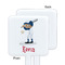 Baseball White Plastic Stir Stick - Single Sided - Square - Approval