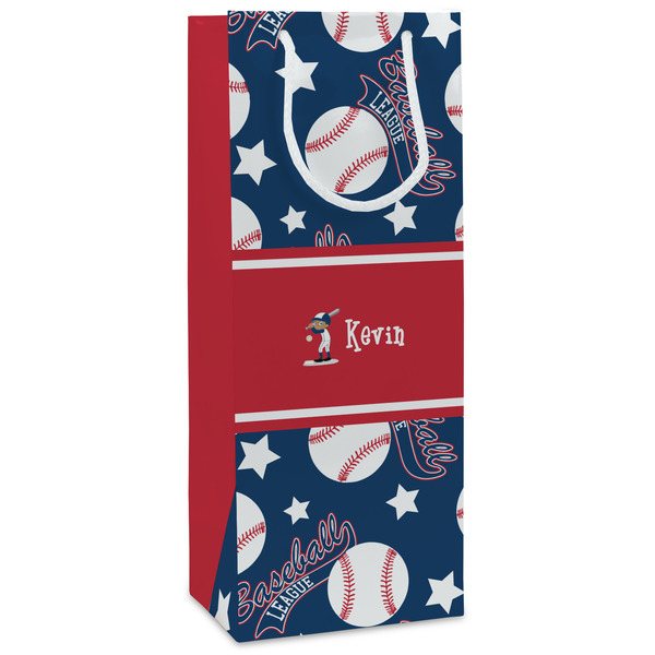 Custom Baseball Wine Gift Bags - Gloss (Personalized)