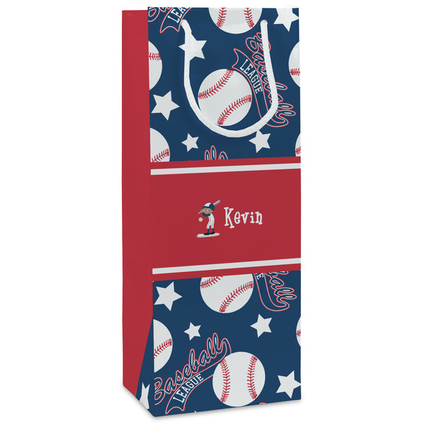 Custom Baseball Wine Gift Bags - Matte (Personalized)