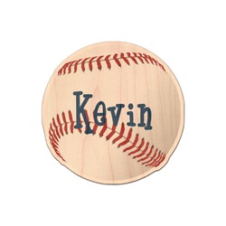 Baseball Genuine Maple or Cherry Wood Sticker (Personalized)