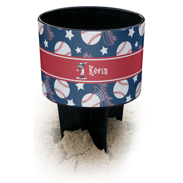 Custom Baseball Black Beach Spiker Drink Holder (Personalized)