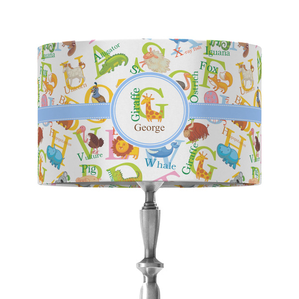 Custom Animal Alphabet 12" Drum Lamp Shade - Fabric (Personalized)