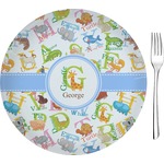 Animal Alphabet 8" Glass Appetizer / Dessert Plates - Single or Set (Personalized)