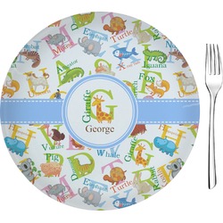 Animal Alphabet 8" Glass Appetizer / Dessert Plates - Single or Set (Personalized)