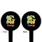 Animal Alphabet Black Plastic 4" Food Pick - Round - Double Sided - Front & Back