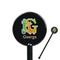 Animal Alphabet Black Plastic 5.5" Stir Stick - Round - Closeup