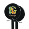 Animal Alphabet Black Plastic 5.5" Stir Stick - Single Sided - Round - Front & Back