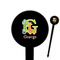 Animal Alphabet Black Plastic 6" Food Pick - Round - Closeup