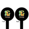 Animal Alphabet Black Plastic 6" Food Pick - Round - Double Sided - Front & Back